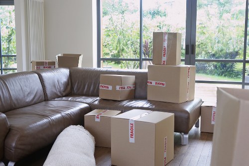 Packing supplies organized for a home move