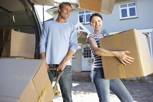 Professional movers handling business relocation